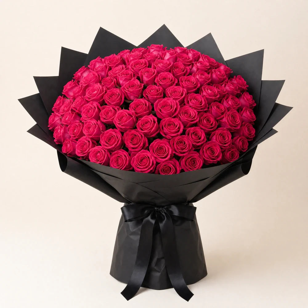 Hot Pink Roses — 100 roses