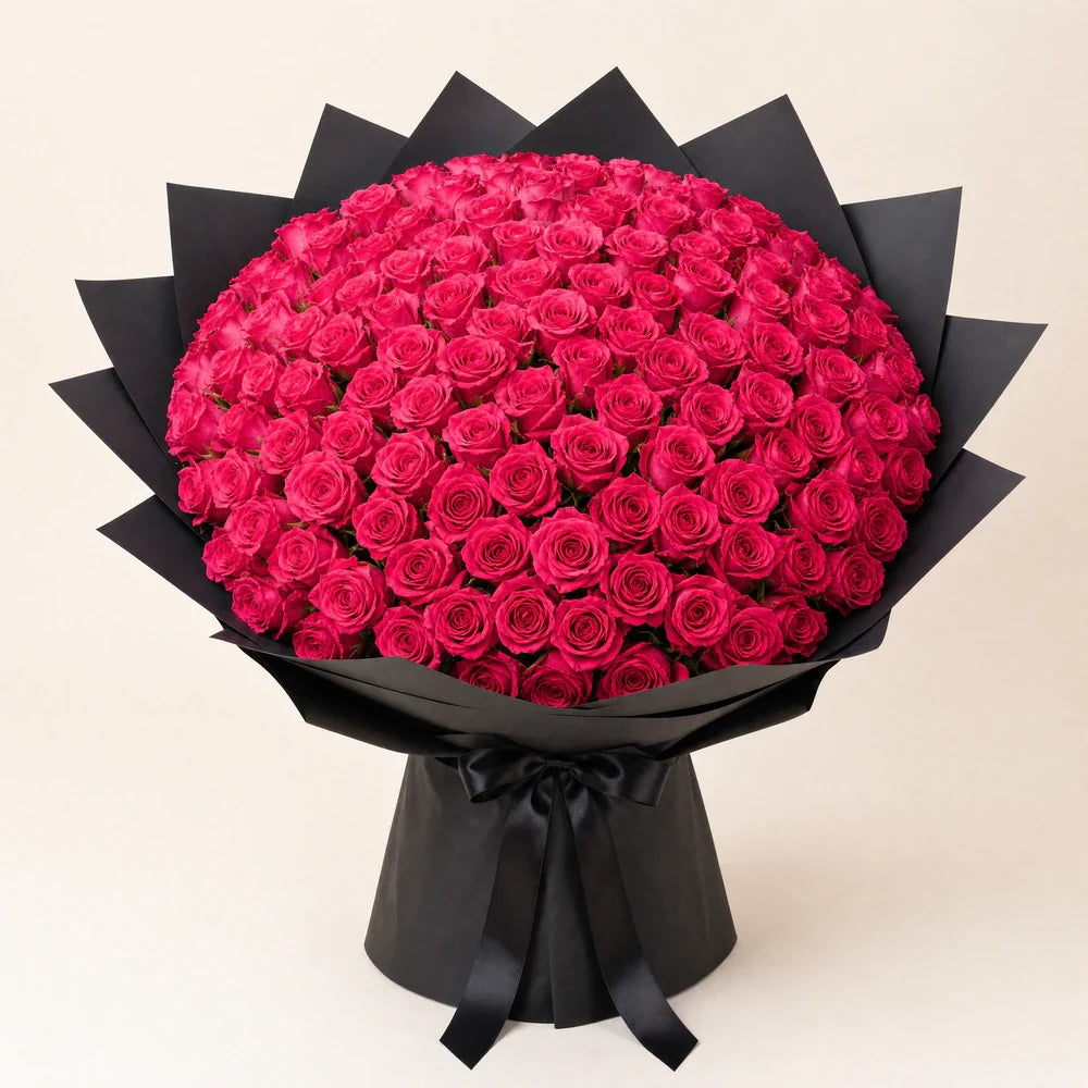 Hot Pink Roses — 150 roses