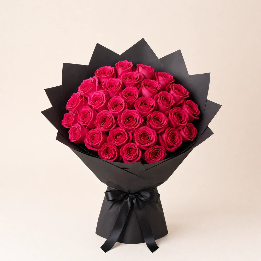 Hot Pink Roses — 25 roses