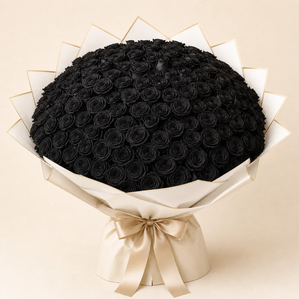 Painted Black Roses — 150 roses