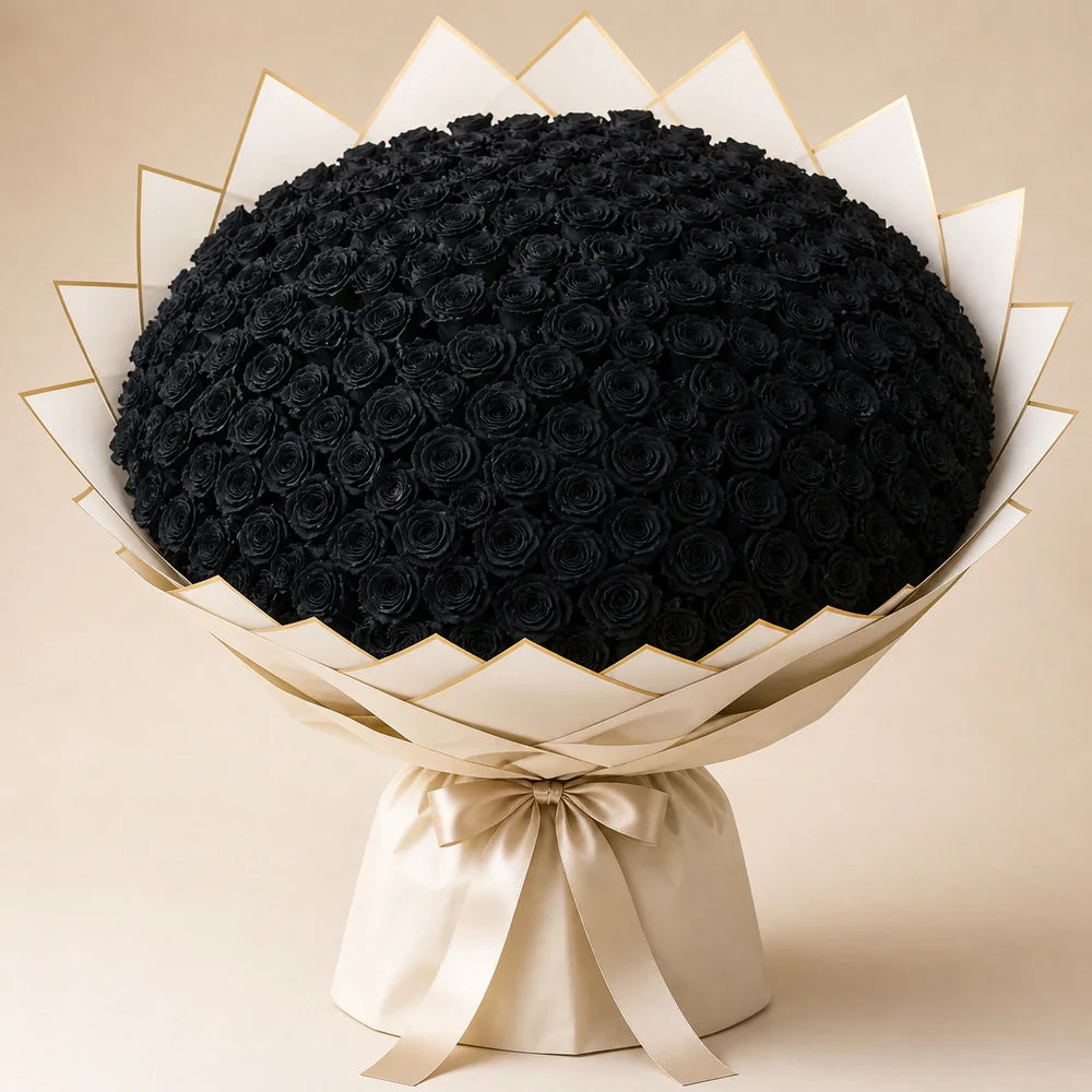 Painted Black Roses — 200 roses