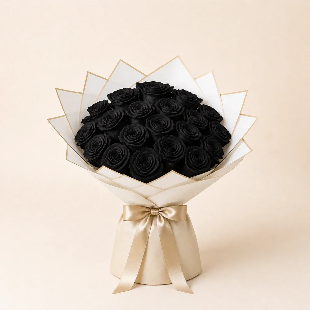 Painted Black Roses — 25 roses