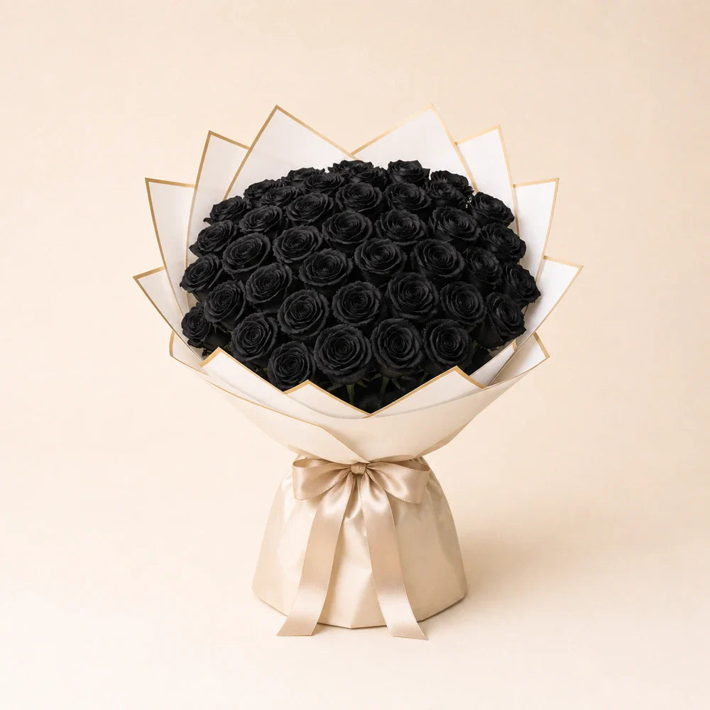 Painted Black Roses — 50 roses