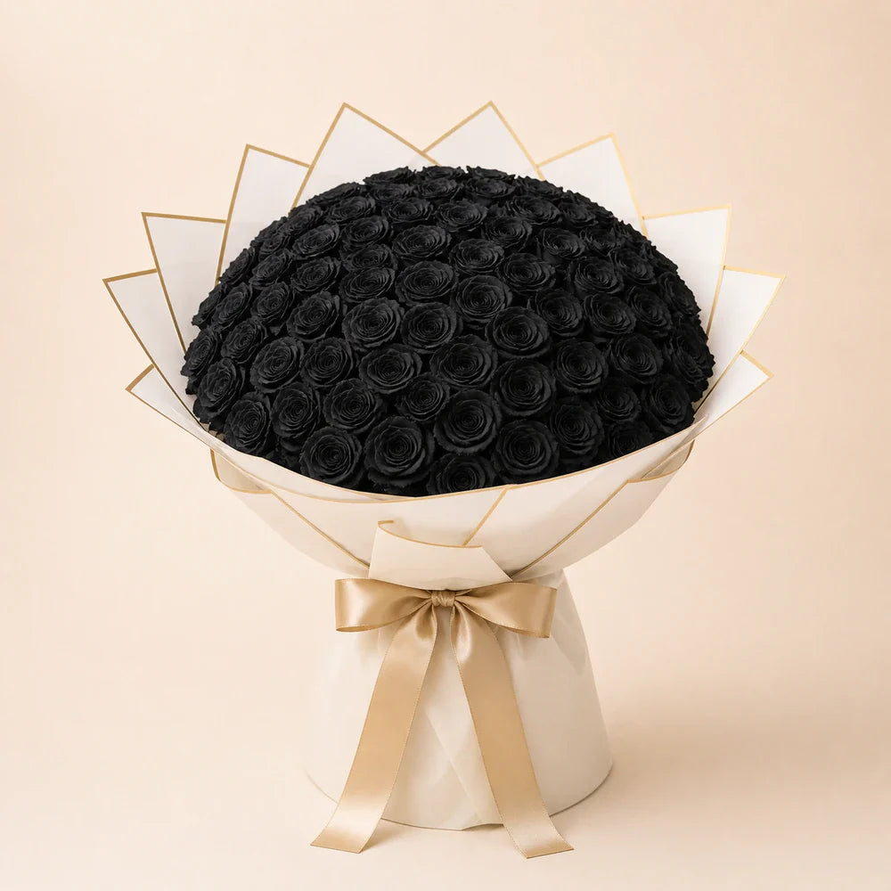 Painted Black Roses — 75 roses