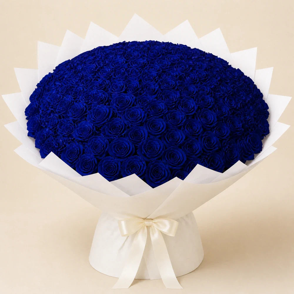 Painted Navy Blue Roses — 150 roses