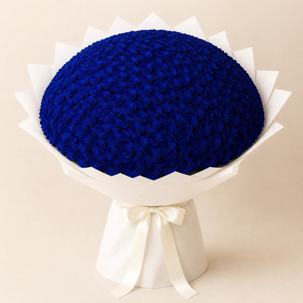 Painted Navy Blue Roses — 200 roses