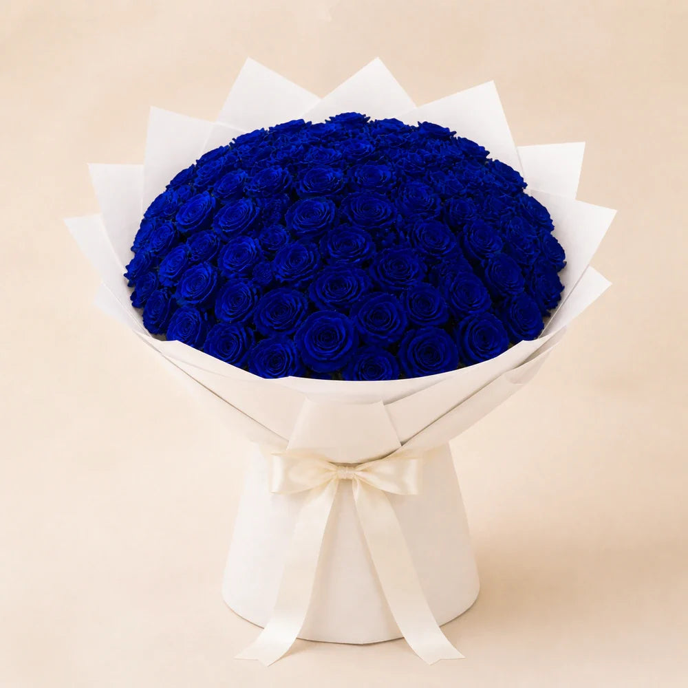 Painted Navy Blue Roses — 75 roses